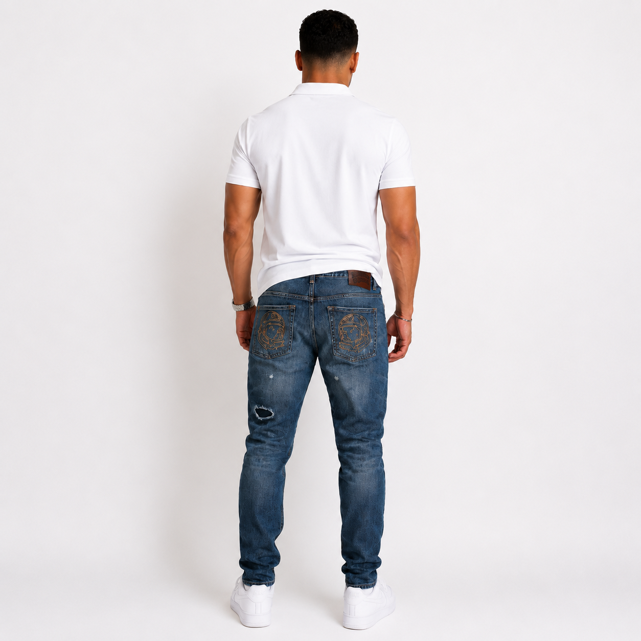 Billionaire Boys Club Racer Rip & Repair Men's Jeans in Photon, Size 38.