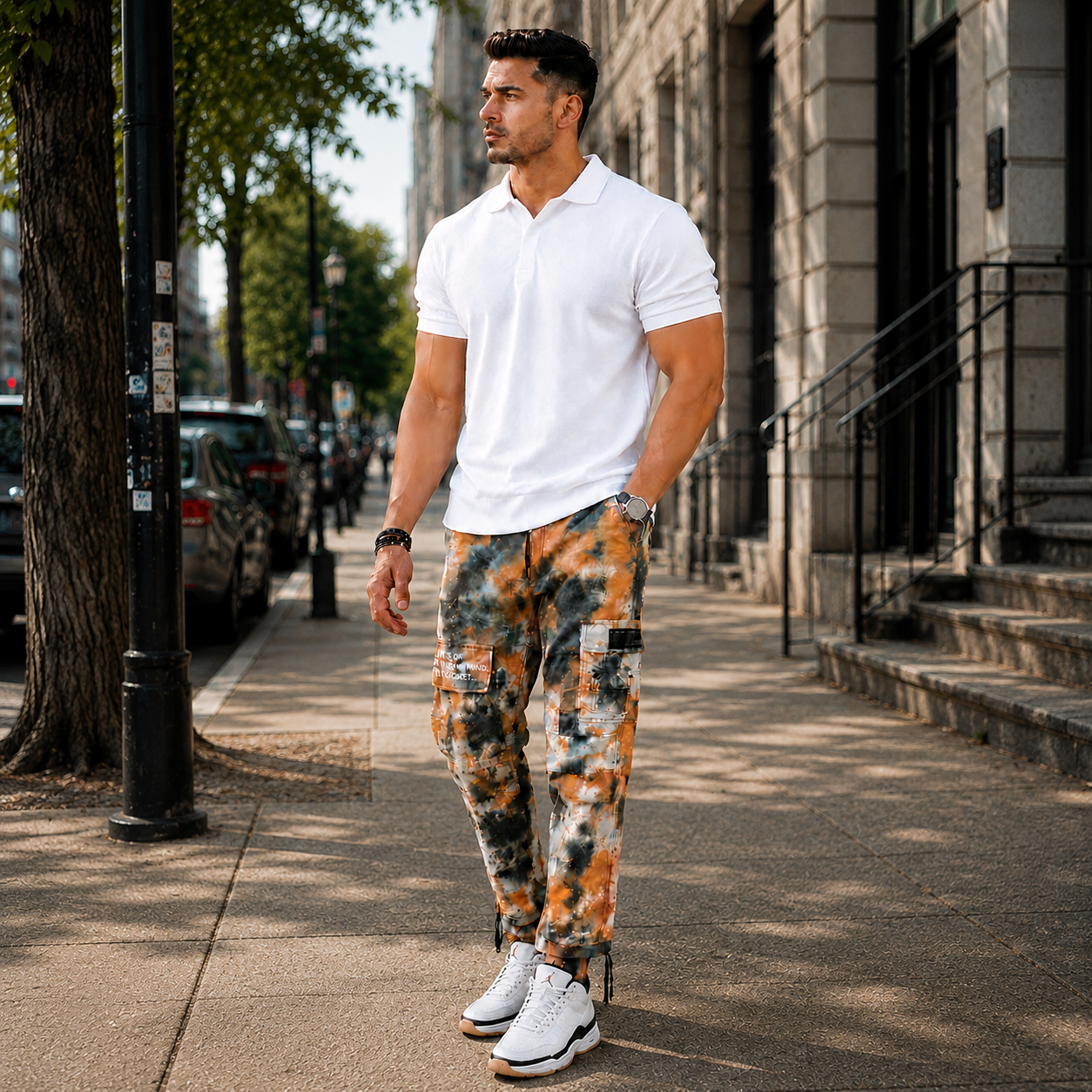 Billionaire Boys Club Men’s Tie-Dye Cargo Pants, Size 34.