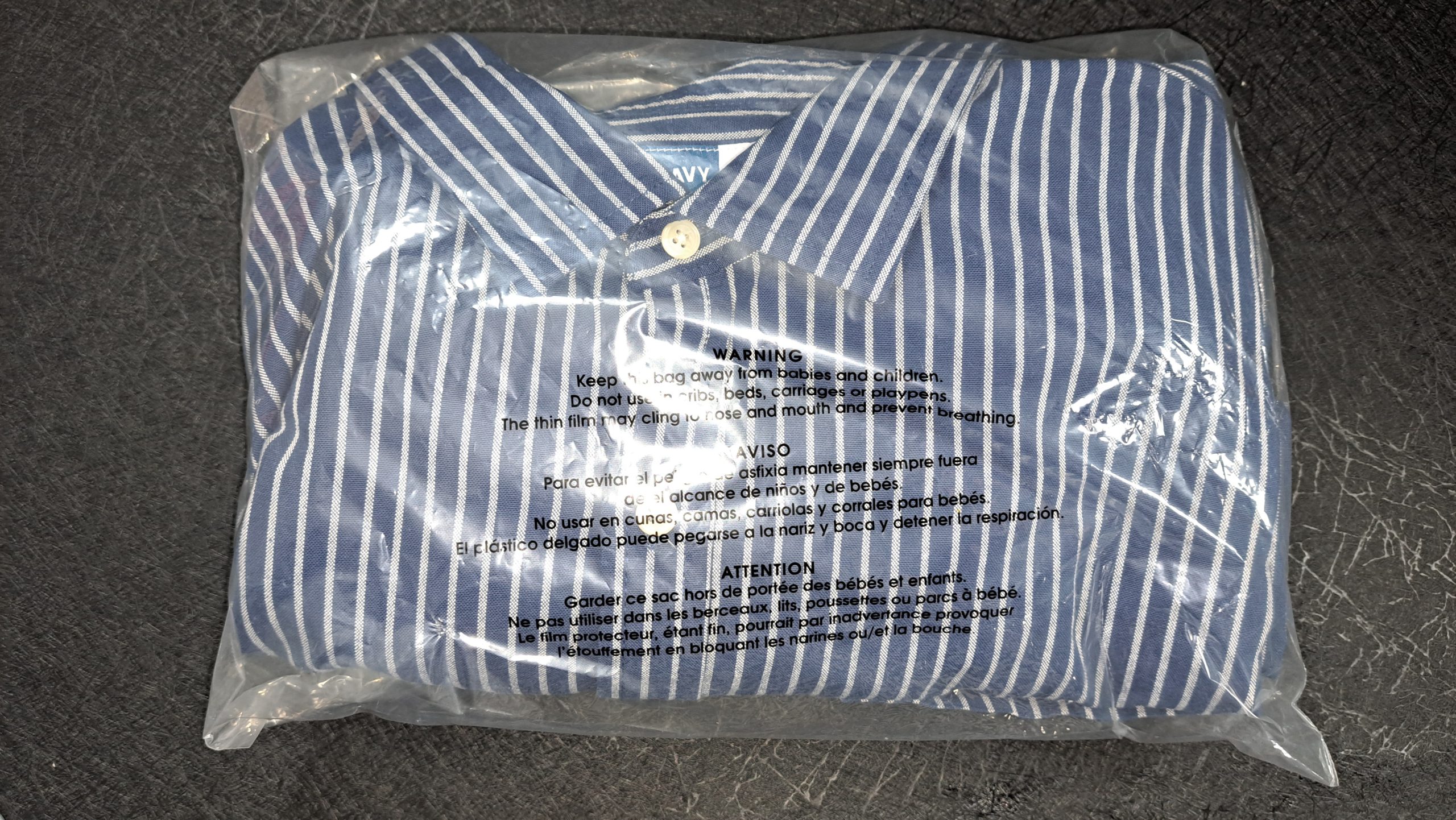 Old Navy Men’s Everyday Shirt XXXL Blue White Stripe Short Sleeve Button Front Regular Fit NWT