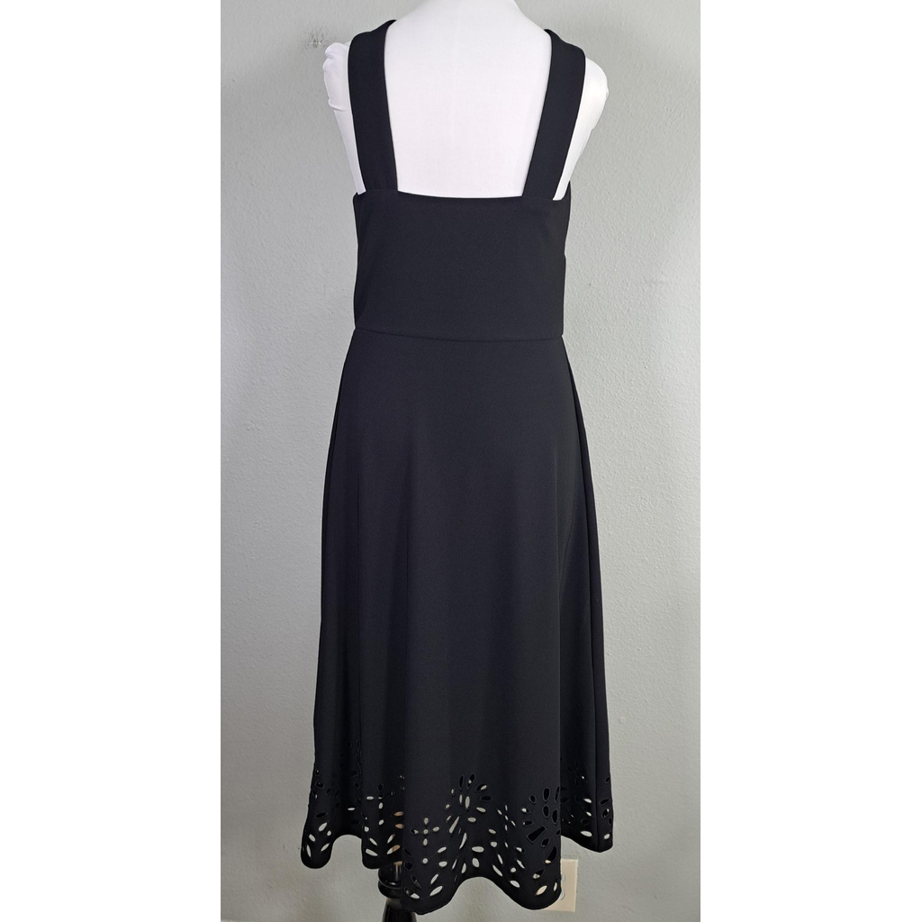 Boston Proper Beyond Travel High Neck Laser Cut Midi Dress – Black – Size Small – New With Tags