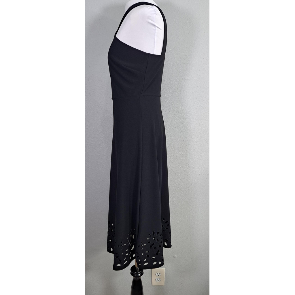 Boston Proper Beyond Travel High Neck Laser Cut Midi Dress – Black – Size Small – New With Tags