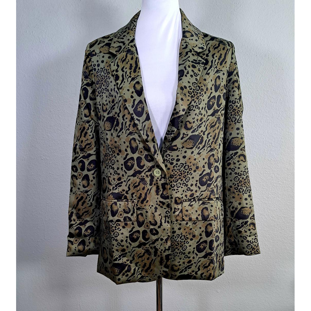 Lolita Pocket Women’s Animal Print Blazer Size S New With Tags Soft Lined Jacket