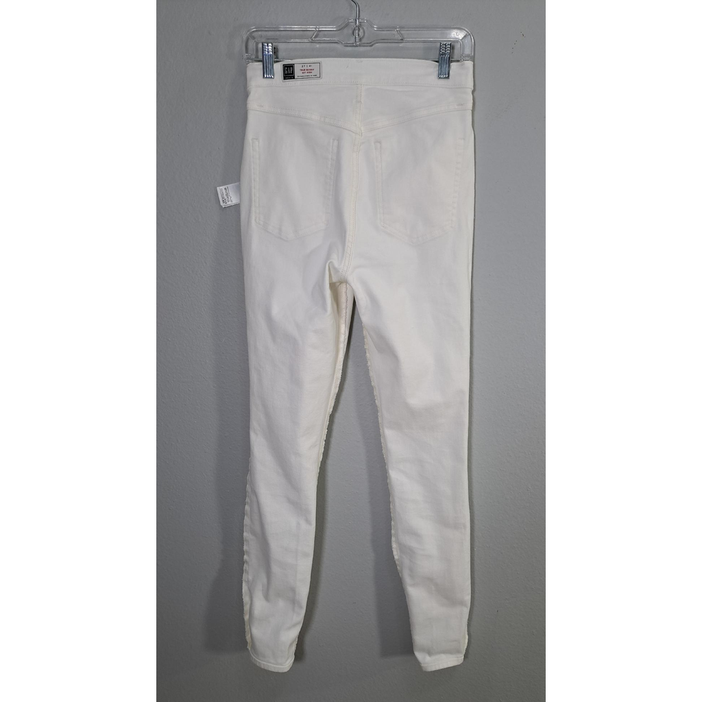 GAP True Skinny Sky High White Jeans Women's Size 27/4 .