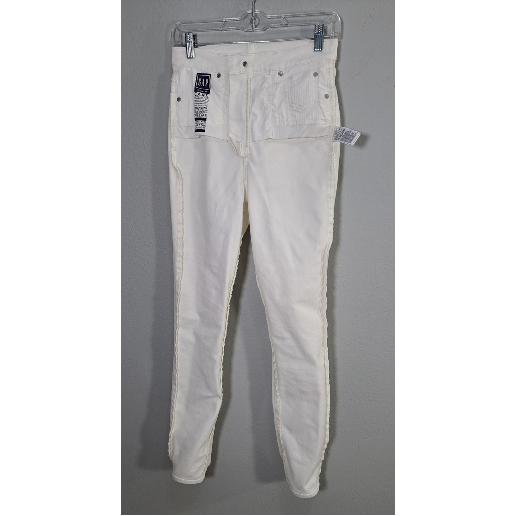 GAP True Skinny Sky High White Jeans Women's Size 27/4 .