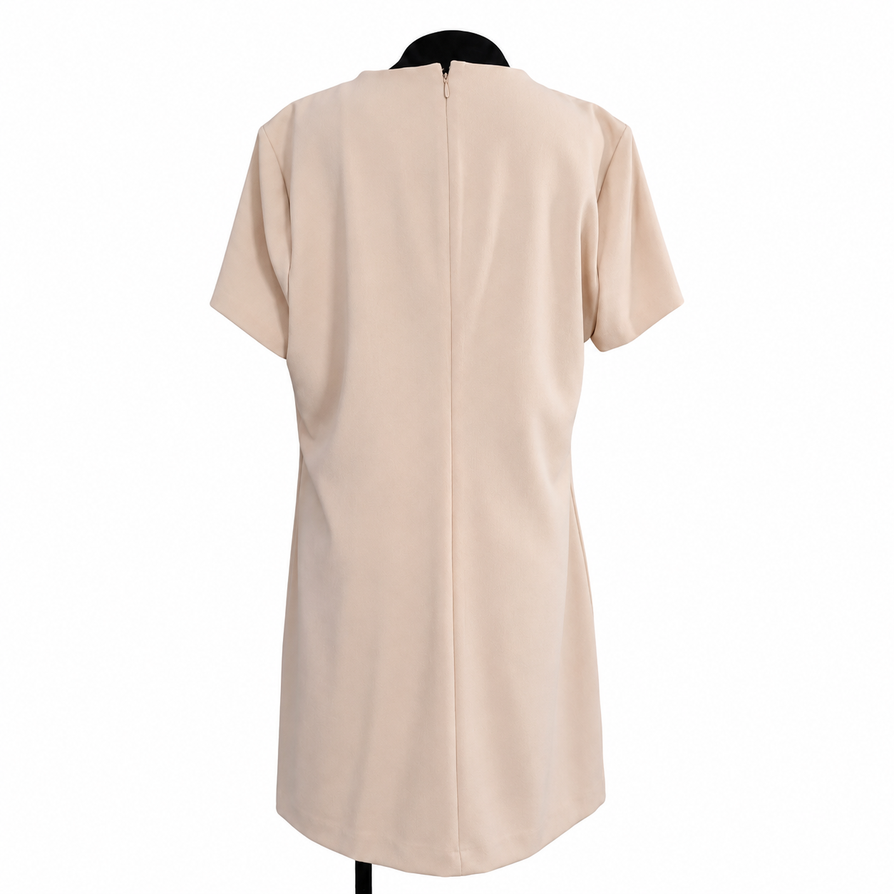 DKNY Women's Size 16 Blush Beige Sheath Dress Short Sleeve Zipper Pocket, NWT.