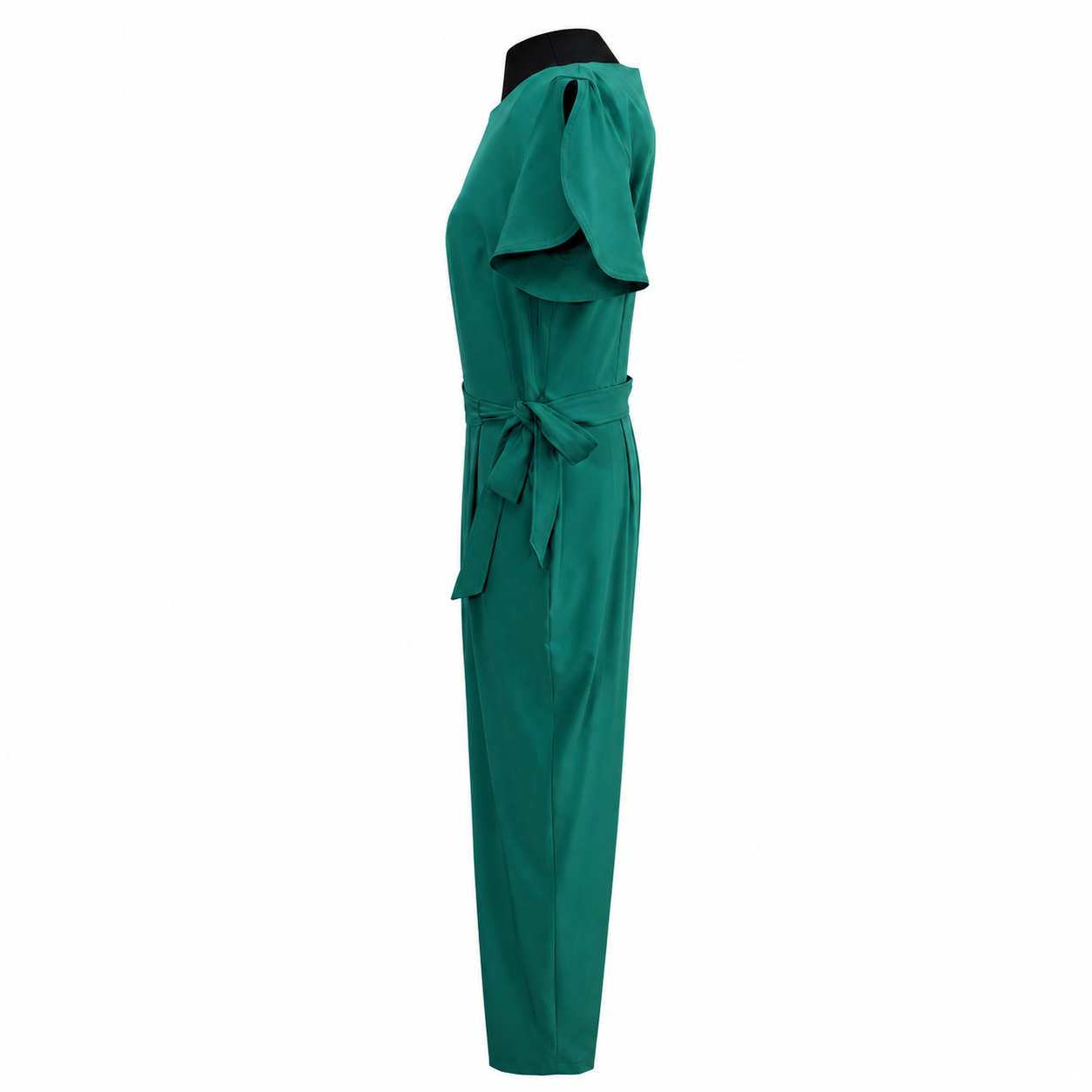NEW Calvin Klein Emerald Green Flutter Sleeve Belted Straight Leg Jumpsuit Women's Size 10 NWT
