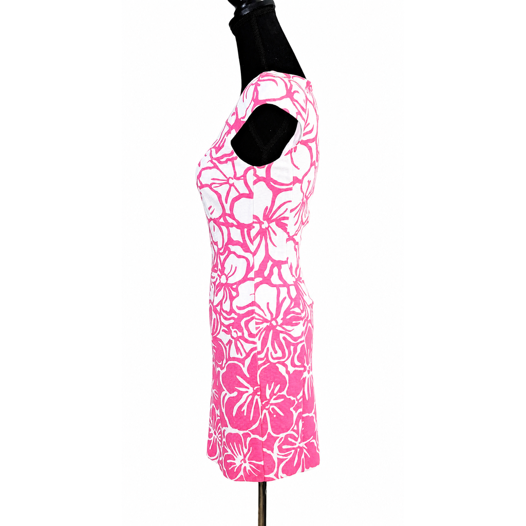Lilly Pulitzer Desiree Dress XS Pink Strike A Posie Floral Sheath Cap Sleeve NWT.